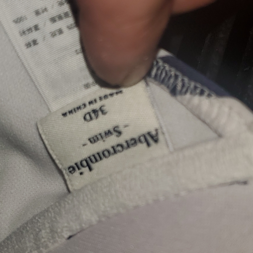 A&F Striped Twist Knot Bikini Top Blue White 34D - Picture 5 of 6